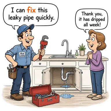 fix (tamir etmek; sabitlemek; çözüm bulmak) karikatürü — diyalogla bağlam içinde öğren