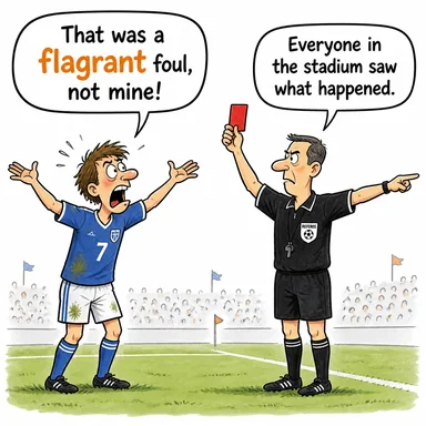 flagrant (bariz, skandal, göze batan (kötü anlamda)) karikatürü — diyalogla bağlam içinde öğren