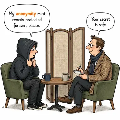 anonymity (anonimlik, isimsizlik, kimliği belirsiz olma) karikatürü — diyalogla bağlam içinde öğren