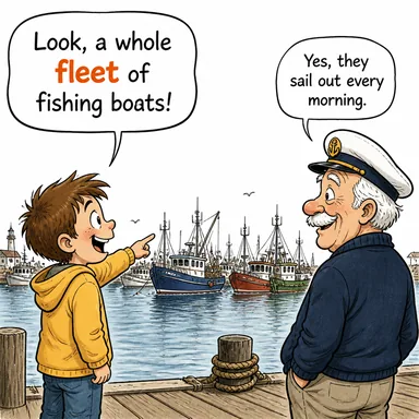 fleet (filo) karikatürü — diyalogla bağlam içinde öğren