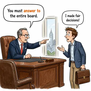 answer to (hesap vermek, karşı sorumlu olmak; (bir tanıma) uymak) karikatürü — diyalogla bağlam içinde öğren