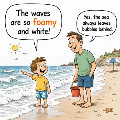 foamy (köpüklü) karikatürü — diyalogla bağlam içinde öğren