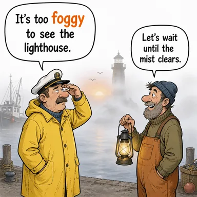 foggy (sisli, bulanık) karikatürü — diyalogla bağlam içinde öğren