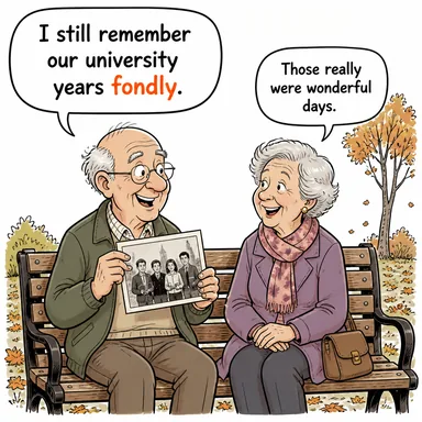 fondly (sevgiyle, şefkatle) karikatürü — diyalogla bağlam içinde öğren