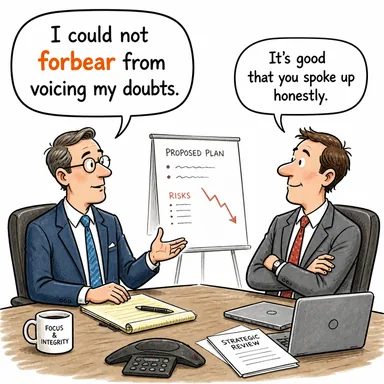 forbear (sakınmak, kaçınmak, kendini tutmak) karikatürü — diyalogla bağlam içinde öğren