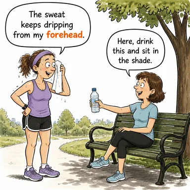 forehead (alın) karikatürü — diyalogla bağlam içinde öğren