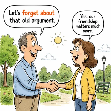 forget about (unutmak, aklından çıkarmak) karikatürü — diyalogla bağlam içinde öğren