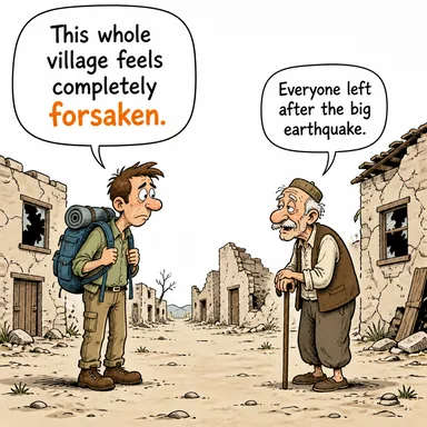 forsaken (terk edilmiş, ıssız) karikatürü — diyalogla bağlam içinde öğren