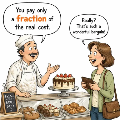 fraction (kesir, küçük bir parça, bölüm) karikatürü — diyalogla bağlam içinde öğren