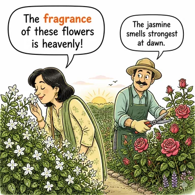 fragrance (güzel koku, ıtır) karikatürü — diyalogla bağlam içinde öğren