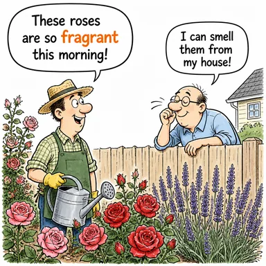 fragrant (güzel kokulu) karikatürü — diyalogla bağlam içinde öğren
