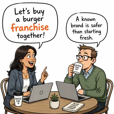 franchise (bayilik, isim hakkı, oy hakkı (hukuk)) karikatürü — diyalogla bağlam içinde öğren