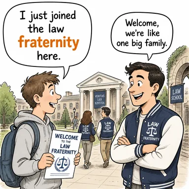 fraternity (kardeşlik, cemiyet, dernek) karikatürü — diyalogla bağlam içinde öğren