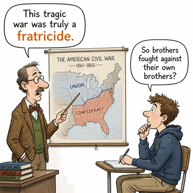 fratricide (kardeş katli) karikatürü — diyalogla bağlam içinde öğren