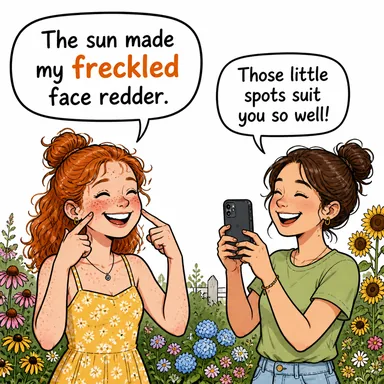 freckled (çilli) karikatürü — diyalogla bağlam içinde öğren