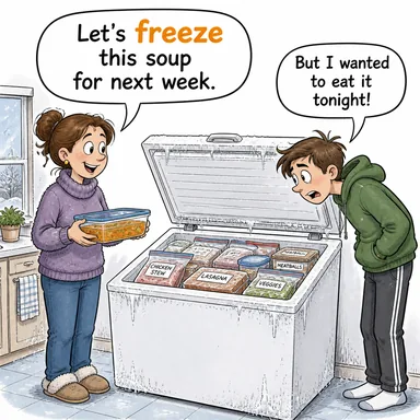 freeze (donmak, dondurmak, sabitlemek (fiyat/maaş)) karikatürü — diyalogla bağlam içinde öğren