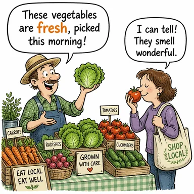 fresh (taze, yeni, dinç) karikatürü — diyalogla bağlam içinde öğren