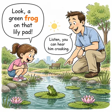 frog (kurbağa) karikatürü — diyalogla bağlam içinde öğren