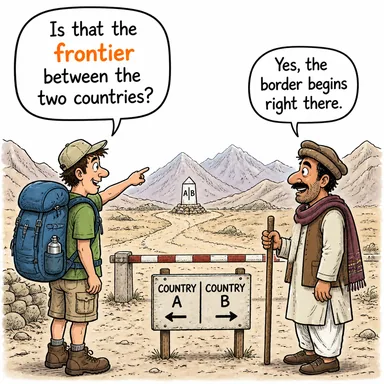 frontier (sınır, uç bölge (bilimde)) karikatürü — diyalogla bağlam içinde öğren