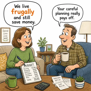 frugally (tutumlu bir şekilde, idareli) karikatürü — diyalogla bağlam içinde öğren