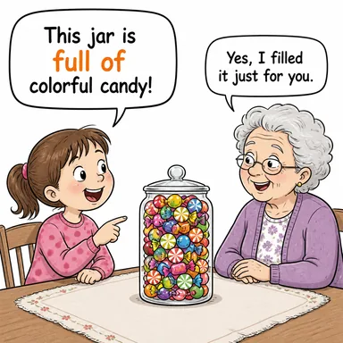 full of (... ile dolu, ... ile kaplı) karikatürü — diyalogla bağlam içinde öğren