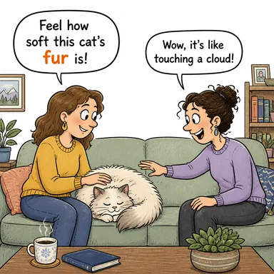 fur (kürk, post) karikatürü — diyalogla bağlam içinde öğren
