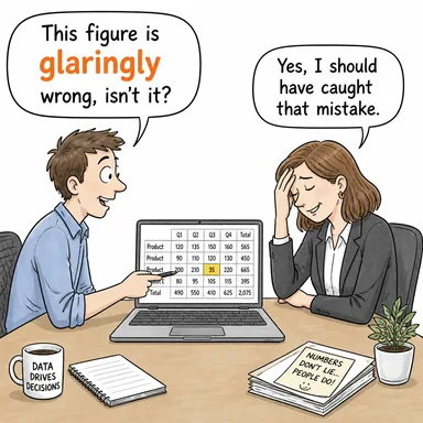 glaringly (göze batacak derecede, apaçık) karikatürü — diyalogla bağlam içinde öğren