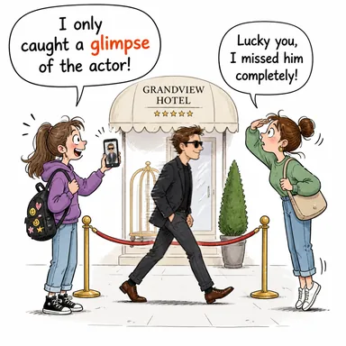 glimpse (anlık bakış, gözüne ilişme) karikatürü — diyalogla bağlam içinde öğren