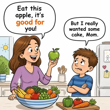 good for (yararlı, -e iyi gelen; dayanıklı) karikatürü — diyalogla bağlam içinde öğren
