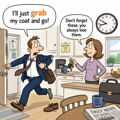 grab (kapmak, yakalamak) karikatürü — diyalogla bağlam içinde öğren