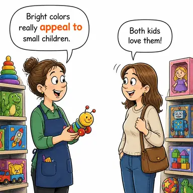 appeal to (cazip gelmek (hitap etmek), başvurmak, çağrıda bulunmak) karikatürü — diyalogla bağlam içinde öğren