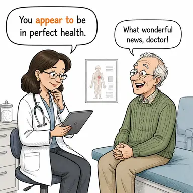 appear to (gibi görünmek, gözükmek) karikatürü — diyalogla bağlam içinde öğren