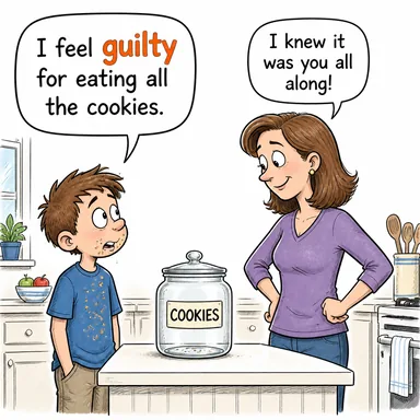 guilty (suçlu, pişman) karikatürü — diyalogla bağlam içinde öğren