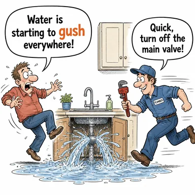 gush (fışkırmak, (duygularını) coşkuyla anlatmak) karikatürü — diyalogla bağlam içinde öğren