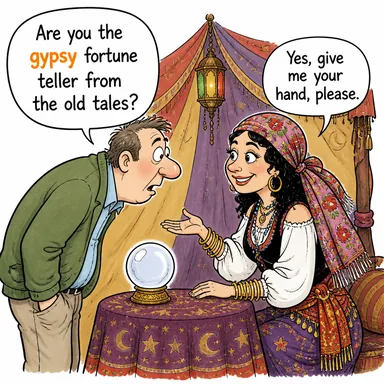 gypsy (çingene, roman) karikatürü — diyalogla bağlam içinde öğren