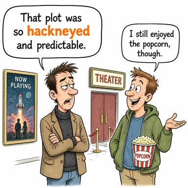 hackneyed (basmakalıp, klişe, bayat) karikatürü — diyalogla bağlam içinde öğren