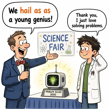 hail as (övmek, ... olarak selamlamak/nitelendirmek) karikatürü — diyalogla bağlam içinde öğren