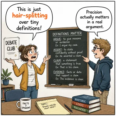 hair-splitting (kılı kırk yaran, aşırı detaycı) karikatürü — diyalogla bağlam içinde öğren