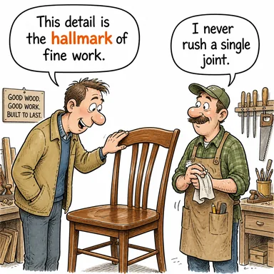 hallmark (ayırıcı özellik, nitelik, damga) karikatürü — diyalogla bağlam içinde öğren