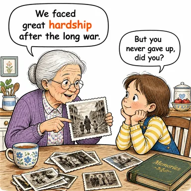 hardship (zorluk, sıkıntı, meşakkat) karikatürü — diyalogla bağlam içinde öğren