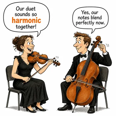 harmonic (uyumlu, ahenkli) karikatürü — diyalogla bağlam içinde öğren