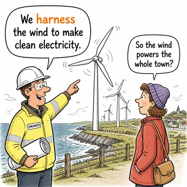 harness (kontrol altına almak, (enerjiden) faydalanmak) karikatürü — diyalogla bağlam içinde öğren
