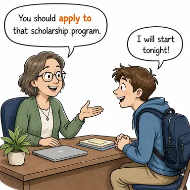 apply to (başvurmak, müracaat etmek, (kural) geçerli olmak) karikatürü — diyalogla bağlam içinde öğren