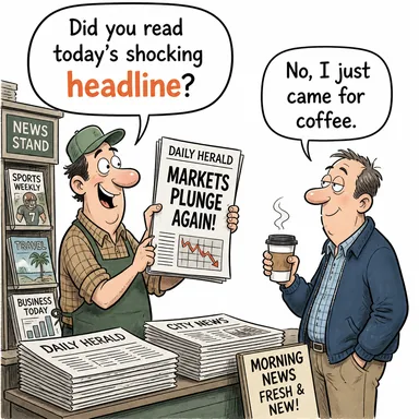 headline (manşet, ana başlık) karikatürü — diyalogla bağlam içinde öğren