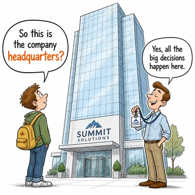 headquarters (genel merkez, karargah) karikatürü — diyalogla bağlam içinde öğren