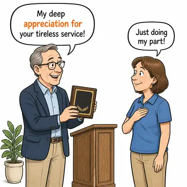 appreciation for (takdir, minnettarlık, (değer) artışı) karikatürü — diyalogla bağlam içinde öğren