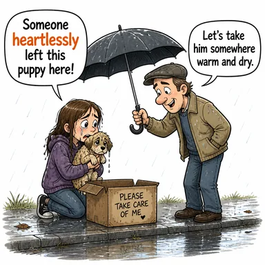 heartlessly (acımasızca, kalpsizce) karikatürü — diyalogla bağlam içinde öğren
