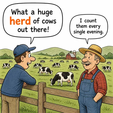 herd (sürü) karikatürü — diyalogla bağlam içinde öğren