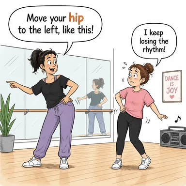 hip (kalça) karikatürü — diyalogla bağlam içinde öğren