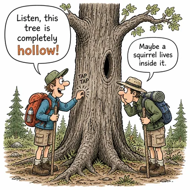 hollow (içi boş, kof, çukur) karikatürü — diyalogla bağlam içinde öğren